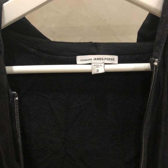 James Perse Black Zip-Up Hoodie - Picture 3 of 4